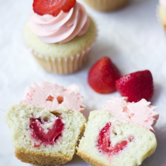 Strawberry Filled Cupcakes