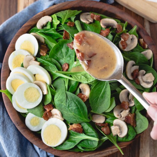 Spinach Salad (Warm Bacon Dressing)