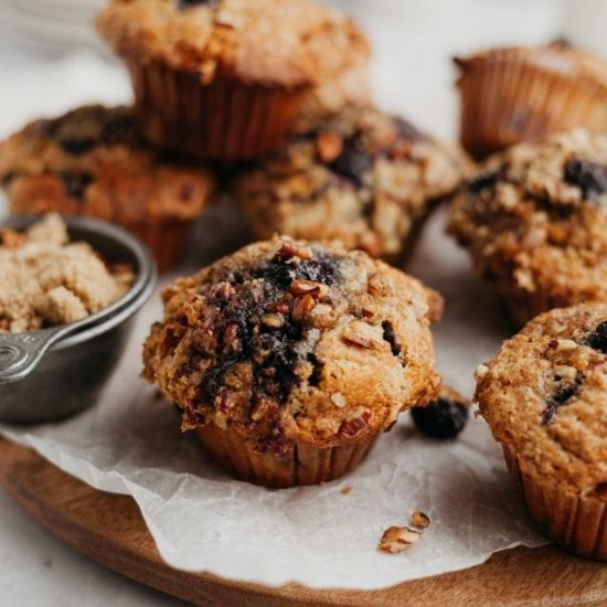 Banana Blueberry Oatmeal Muffins