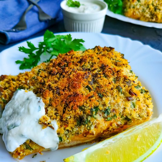 Oven baked Panko crusted fish