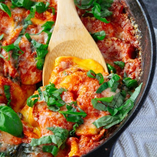 One Pan Easy Ravioli Pasta Bake