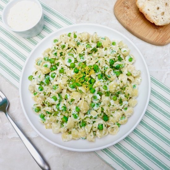 Creamy Pea Shell Pasta