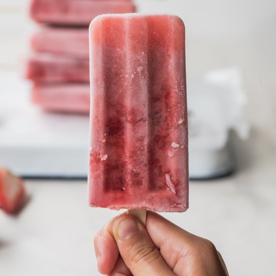 Korean Strawberry Milk Popsicles