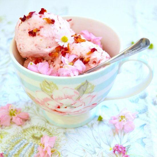 Strawberry Rose Ice Cream