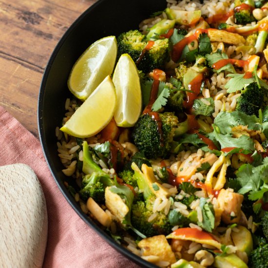 Thai Curry Fried Rice with Broccoli