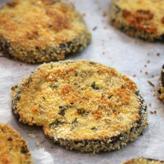 Oven-Baked Parmesan Eggplant Crisps