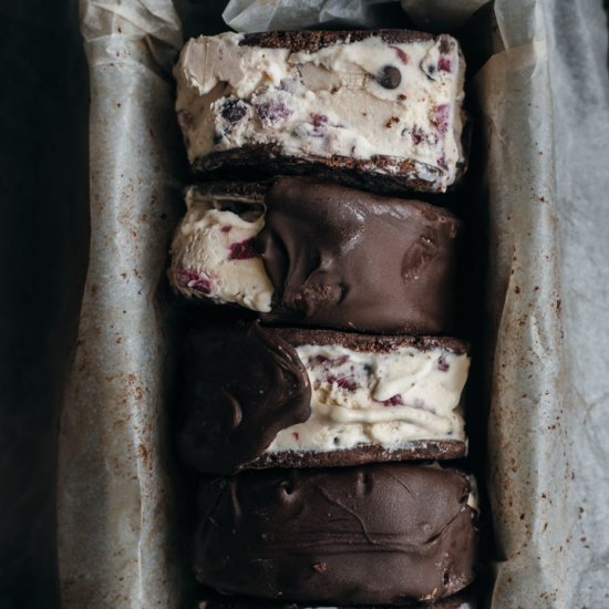 Ice cream cherry sandwich