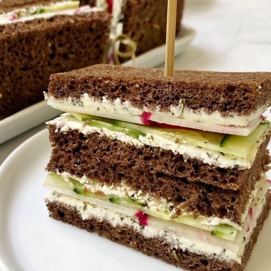 Cucumber Radish Tea Sandwiches