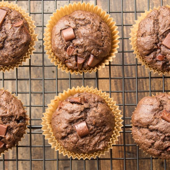 Vegan Double Chocolate Muffins