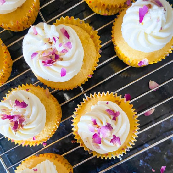 Lemon Rose Surprise Cupcakes