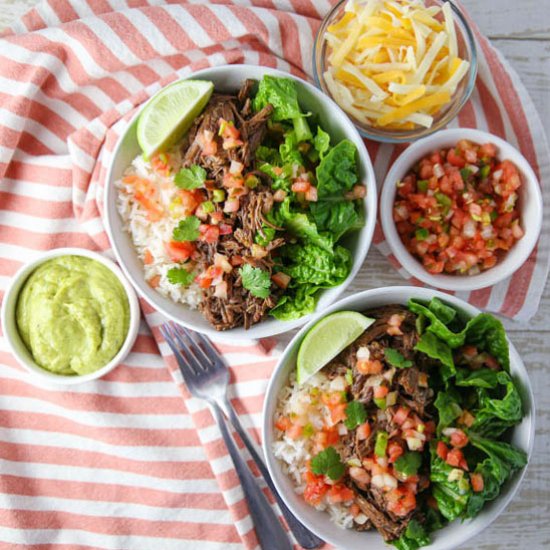 Instant Pot Beef Barbacoa Bowls