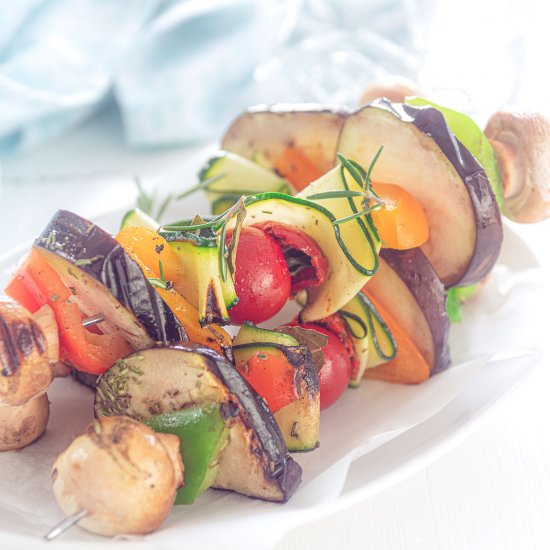 Grilled veggie kabobs