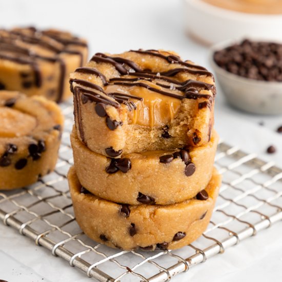 No-Bake Caramel Cookie Dough Cups