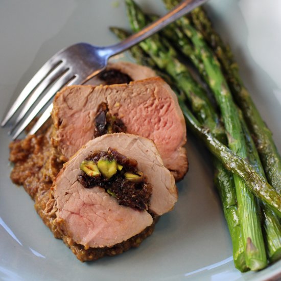 Pork tenderloin in plum sauce