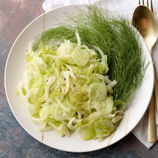 Shaved Fennel Cucumber Celery Salad