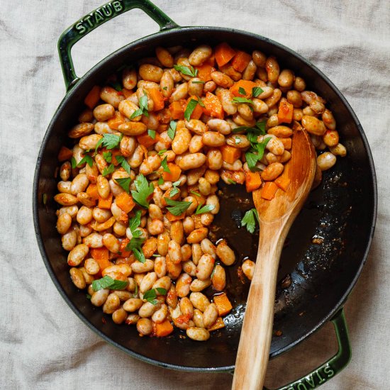 Turkish style cranberry beans