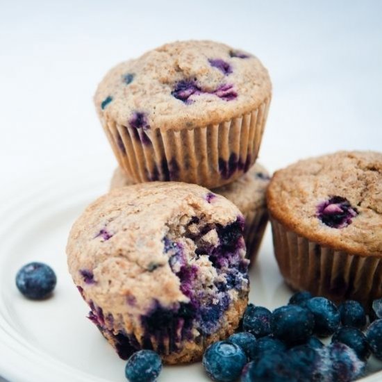 Low Sugar Blueberry Muffins