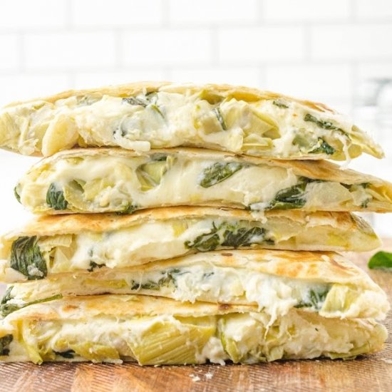 Spinach Artichoke Quesadillas