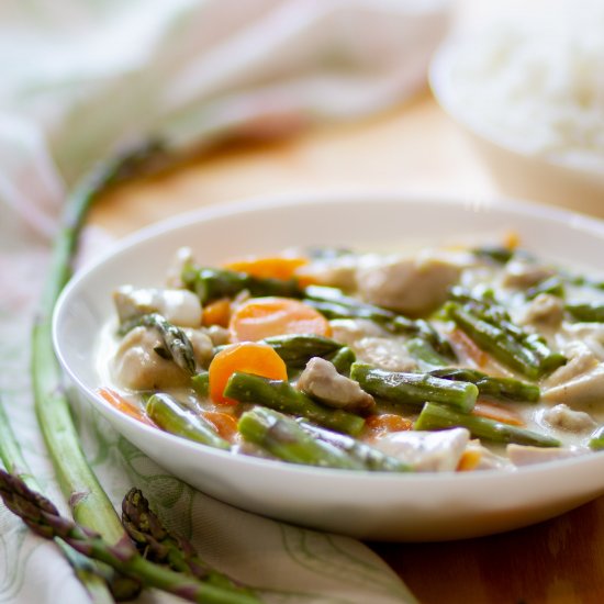 Creamy asparagus chicken