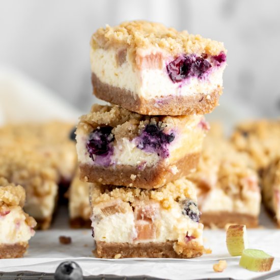 Blueberry Rhubarb Cream Cheese Bars