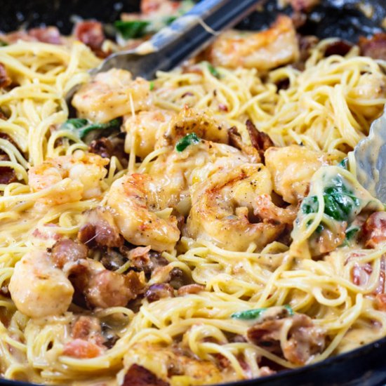 Creamy Angel Hair Pasta with Shrimp