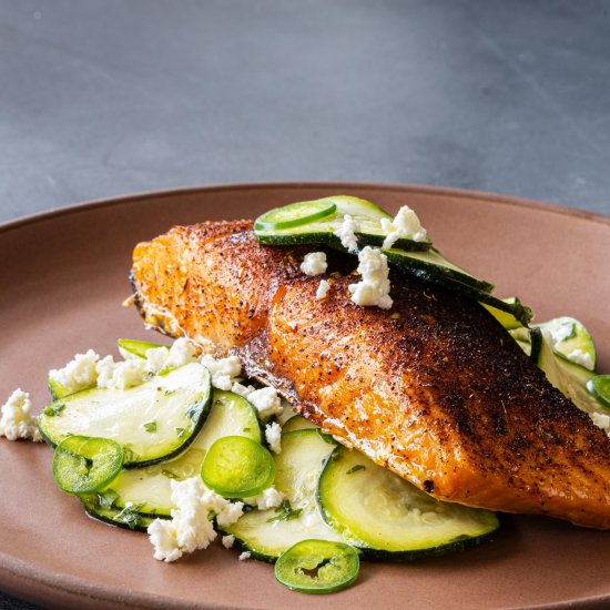 Smoked Salmon with Zucchini Salad