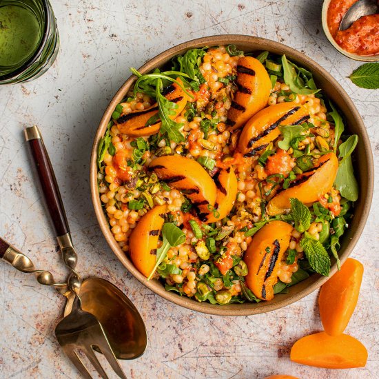 Grilled apricot couscous salad