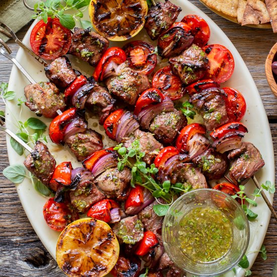 Lamb Souvlaki with Tzatziki