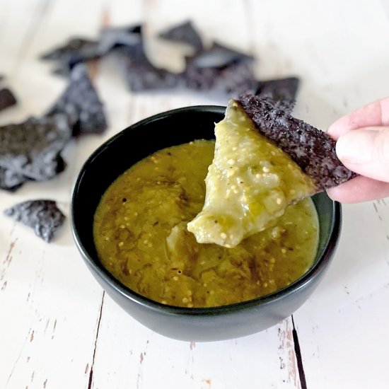 Oven Roasted Tomatillo Salsa