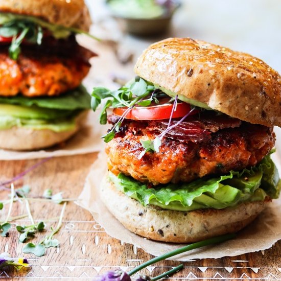 BLT Salmon Burgers