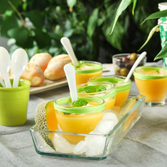 Melon soup with basil