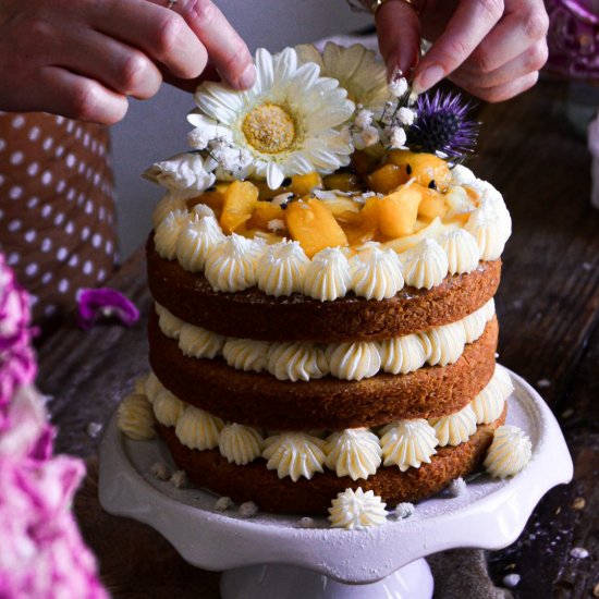 Vegan Coconut, Pineapple Layer Cake