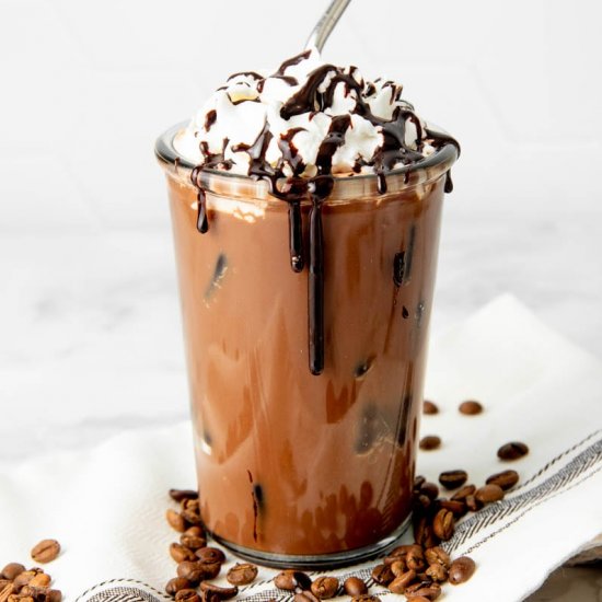 Iced Mocha with DIY Mocha Syrup