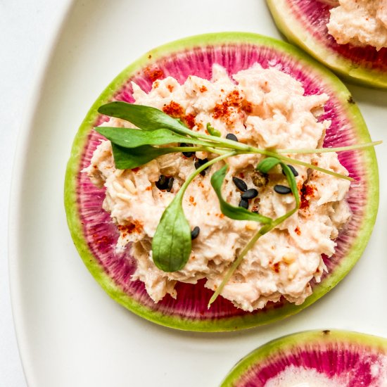 Watermelon Radish Appetizer Bites