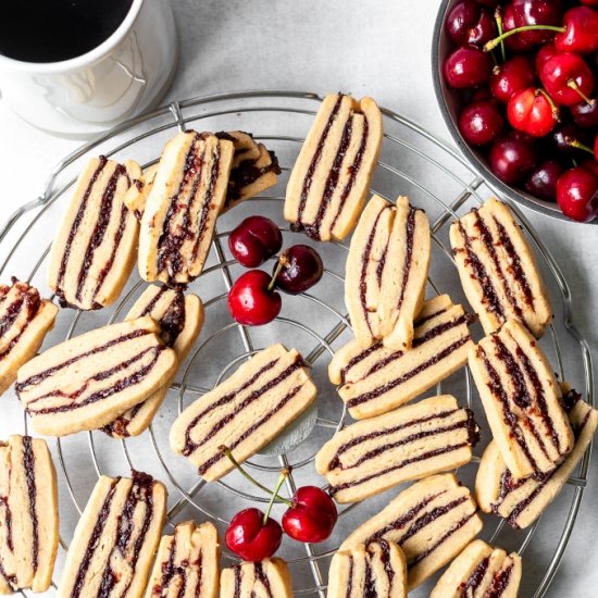 Cherry Icebox Ribbon Cookies