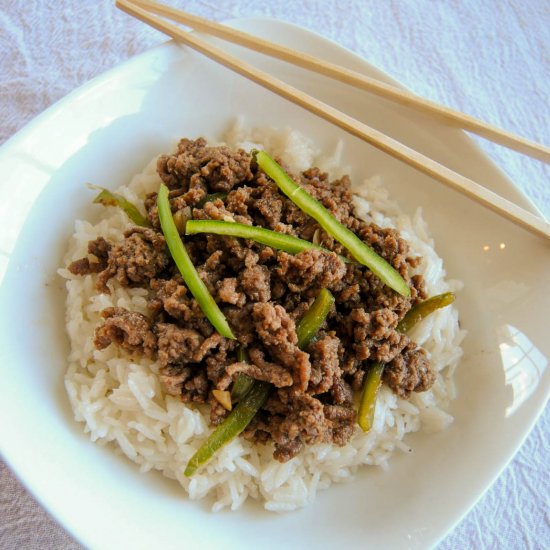 Thai Stir Fry Beef with Rice