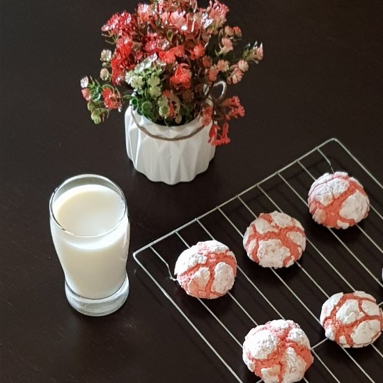 ROSE MILK CRINKLE COOKIES