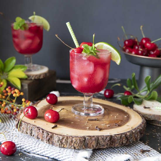 Cherry mocktail with cloves & anise