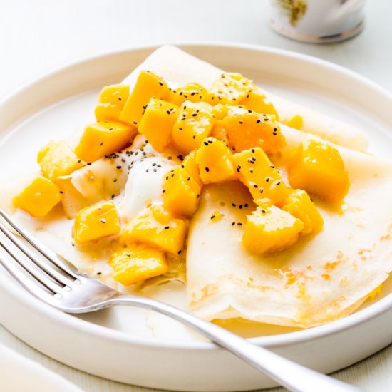 Breakfast Crepes with Mango