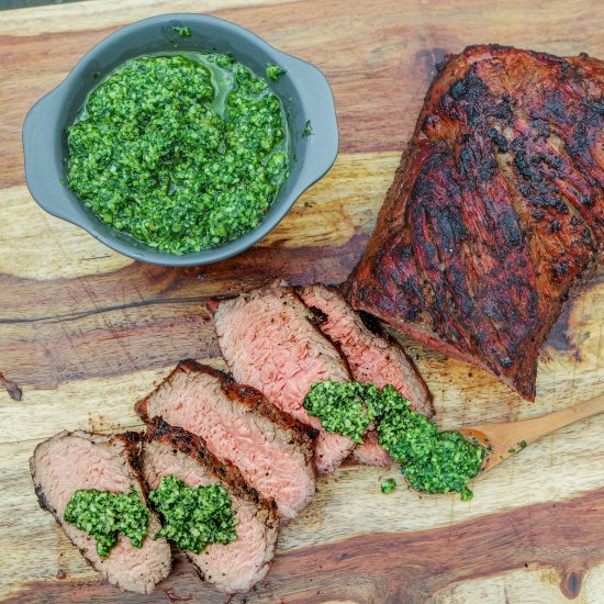 Grilled Tri Tip with Arugula Pesto