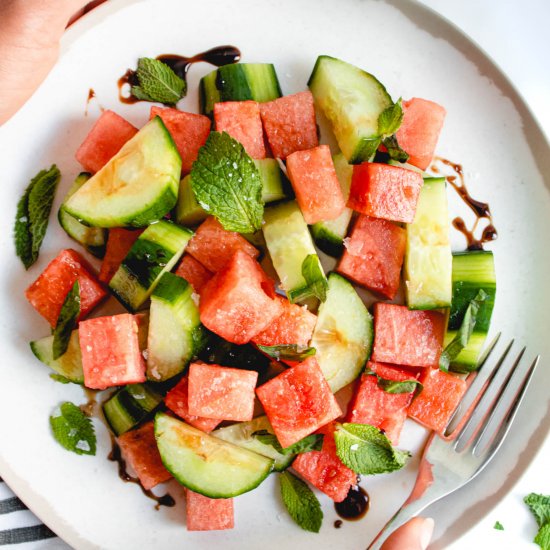 Watermelon Cucumber Salad