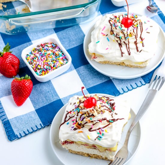 No-Bake Banana Split Cake