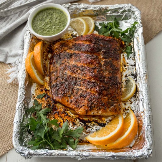 Blackened Salmon with Citrus Salsa