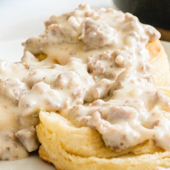 Country Biscuits and Sausage Gravy