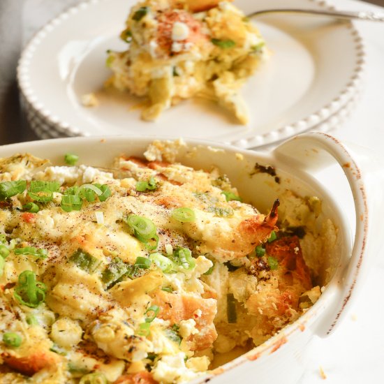 Artichoke and Goat Cheese Strata