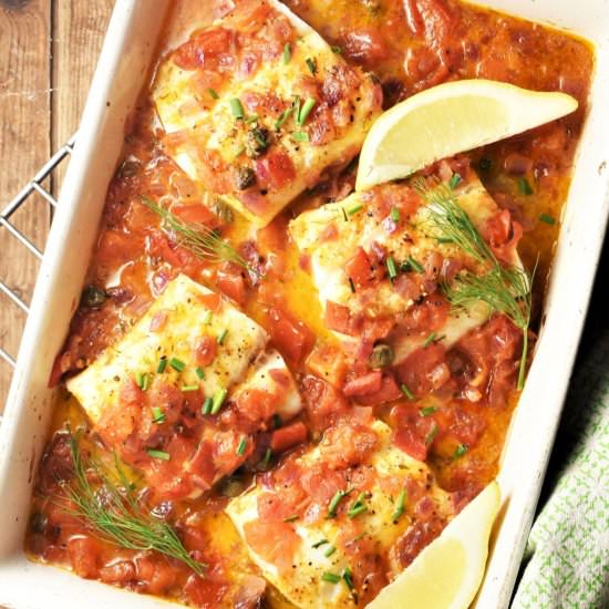 Cod in Light Tomato Sauce