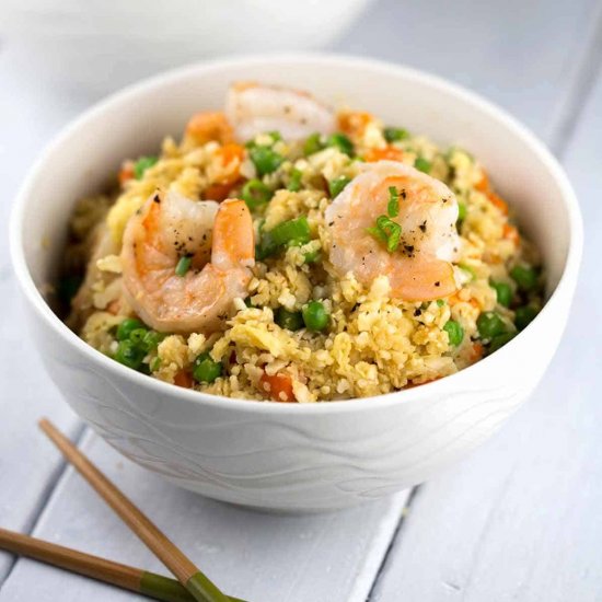 Shrimp Fried Cauliflower Rice Bowl