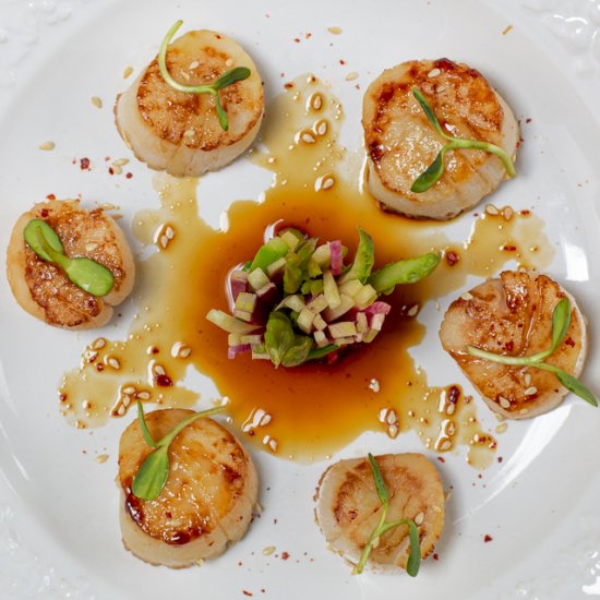 Scallops w Zesty Ponzu Sauce