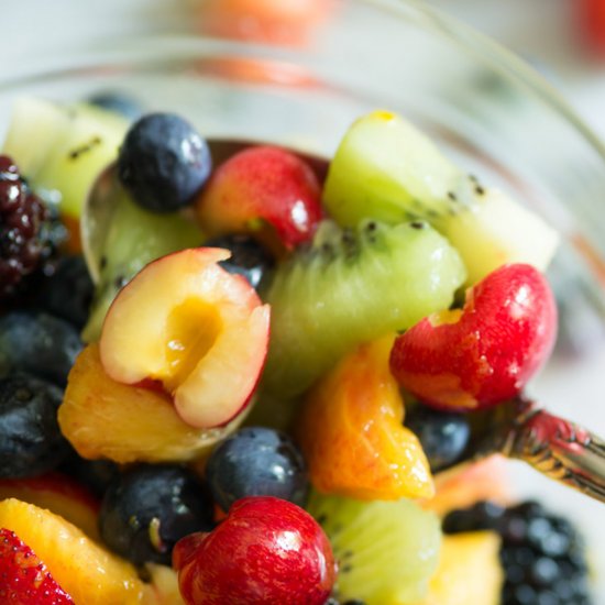 Fruit Salad with Honey Lime Dressin