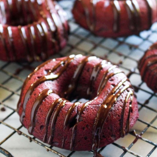 Baked Double Chocolate Beet Donuts